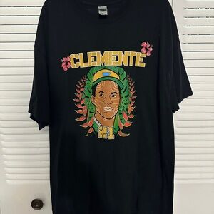 Roberto Clemente Black Graphic T-Shirt